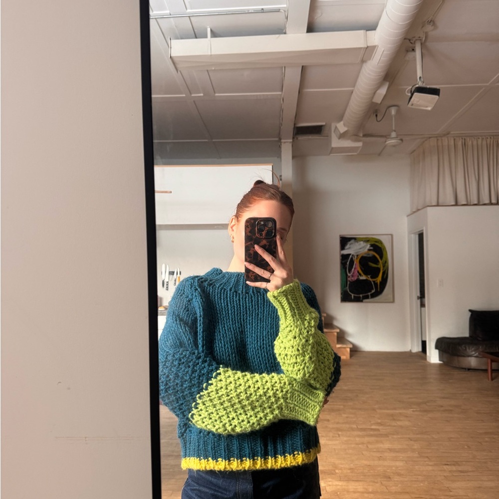 Bloom Blue and Yellow Women's Sweater